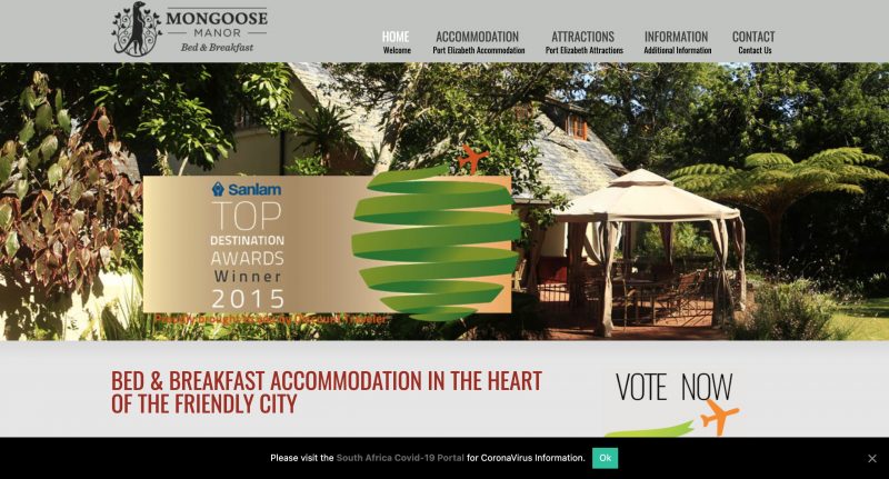 bed breakfast website design