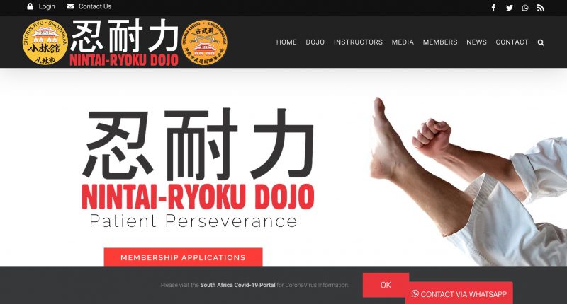 karate dojo website design