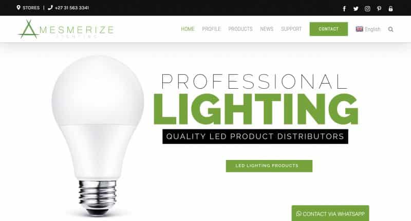 lighting website designs