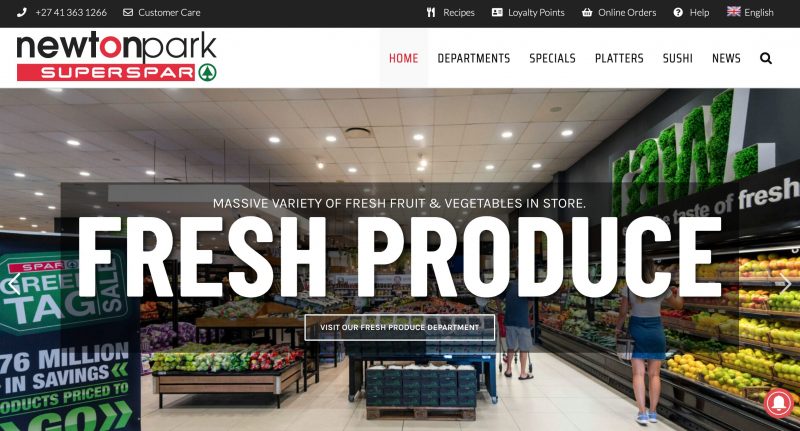 spar retail website design