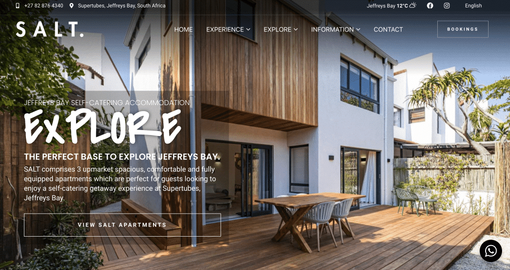 Self-Catering Apartment Website Design