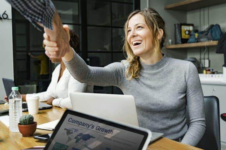 Business people working on a laptop